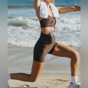 Malibu Sports Club Espresso Biker Shorts